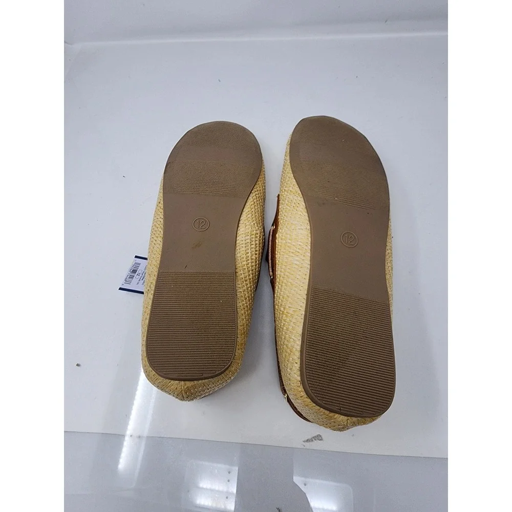 Universal Thread Womens Woven Boat Shoes Brown Straw Casual Size 12
